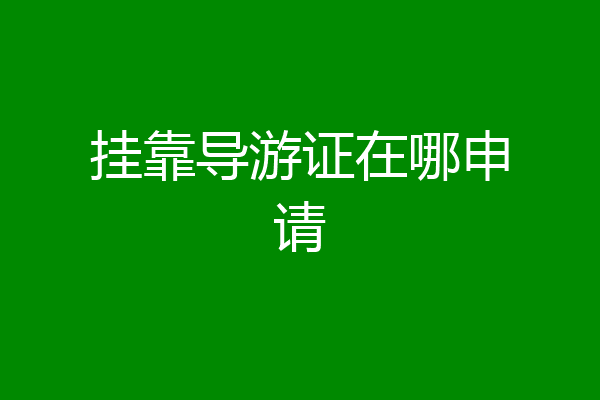 挂靠导游证在哪申请
