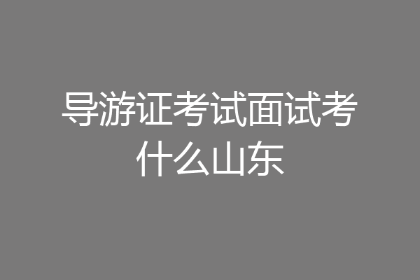 导游证考试面试考什么山东