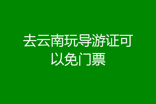 去云南玩导游证可以免门票