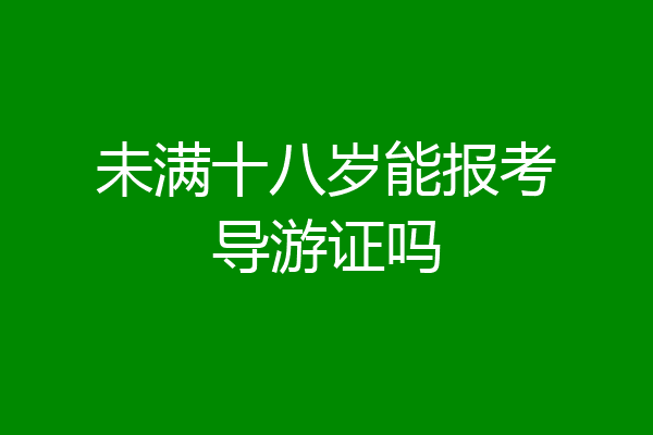 未满十八岁能报考导游证吗