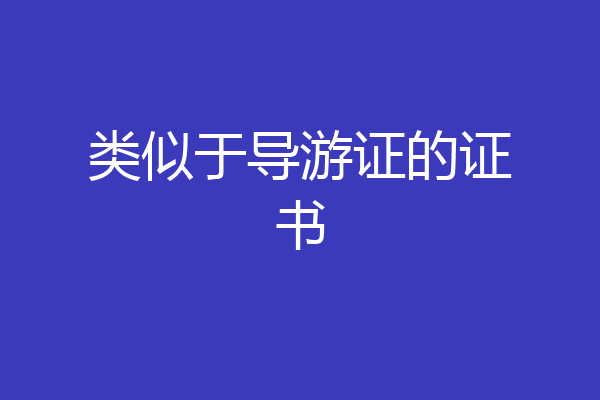类似于导游证的证书