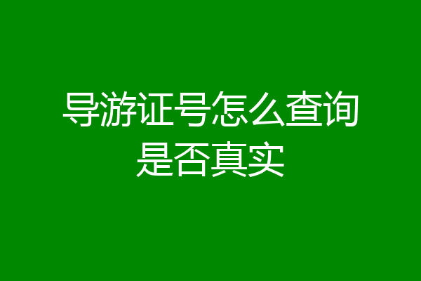 导游证号怎么查询是否真实