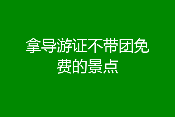 拿导游证不带团免费的景点