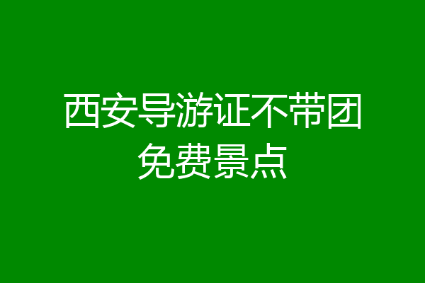 西安导游证不带团免费景点