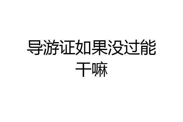 导游证如果没过能干嘛