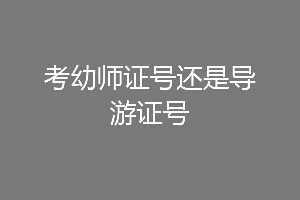 考幼师证号还是导游证号