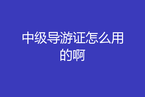 中级导游证怎么用的啊