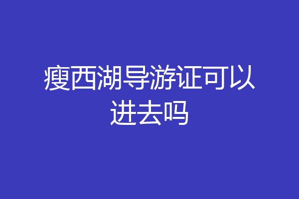 瘦西湖导游证可以进去吗
