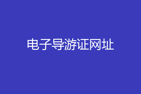 电子导游证网址