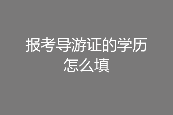 报考导游证的学历怎么填
