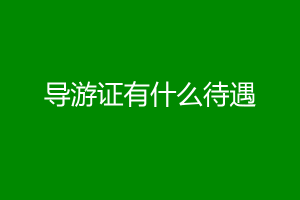 导游证有什么待遇