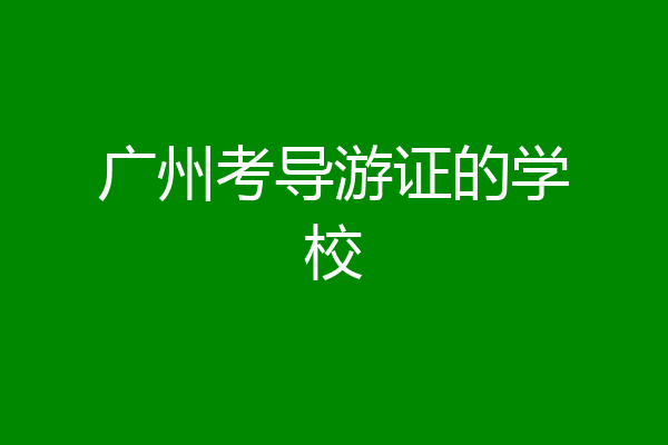 广州考导游证的学校
