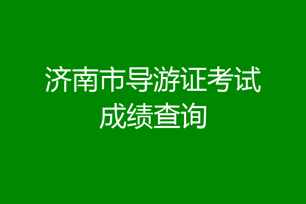 济南市导游证考试成绩查询