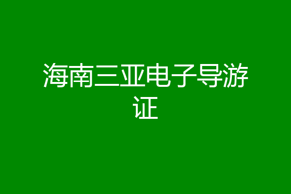 海南三亚电子导游证