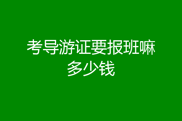 考导游证要报班嘛多少钱