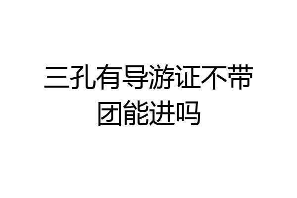 三孔有导游证不带团能进吗