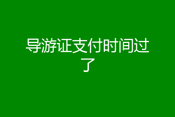 导游证支付时间过了