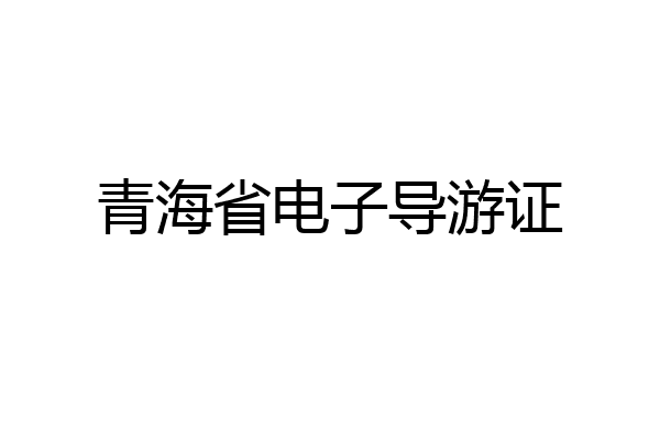 青海省电子导游证