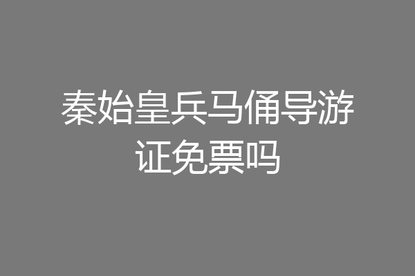 秦始皇兵马俑导游证免票吗
