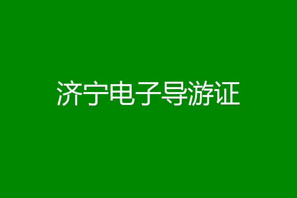 济宁电子导游证