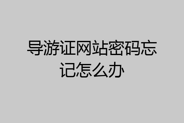 导游证网站密码忘记怎么办