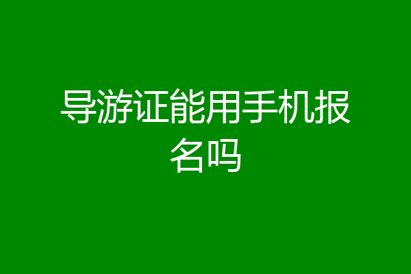 导游证能用手机报名吗