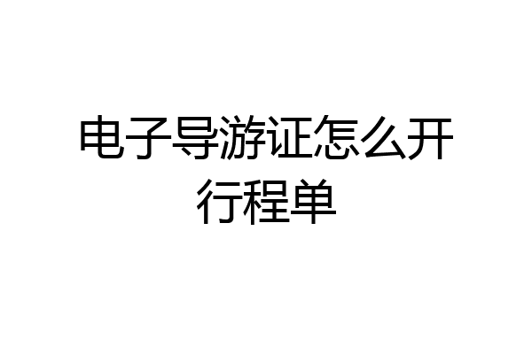 电子导游证怎么开行程单