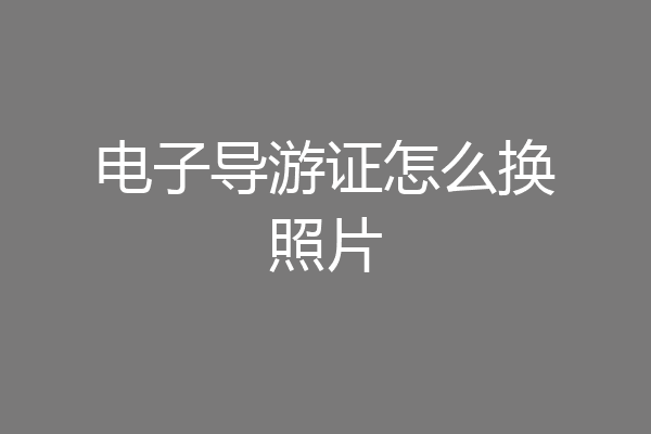 电子导游证怎么换照片