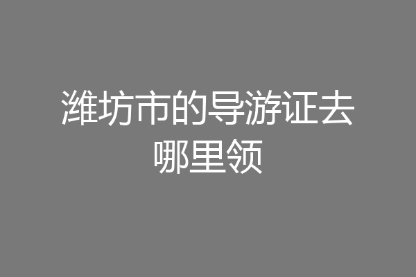 潍坊市的导游证去哪里领