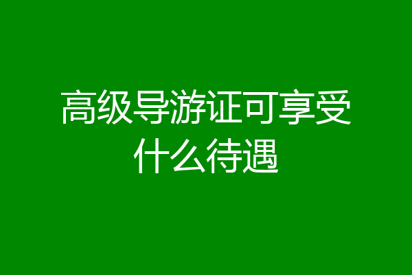 高级导游证可享受什么待遇