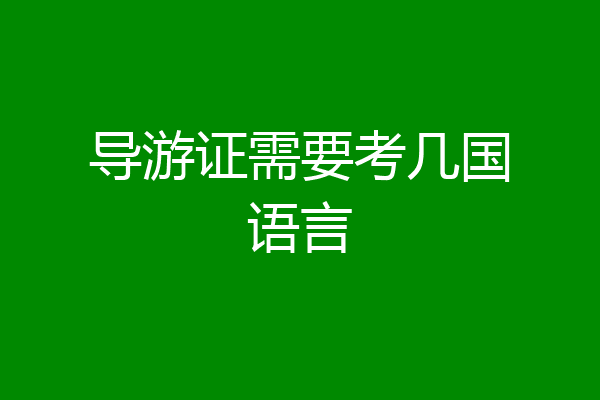 导游证需要考几国语言