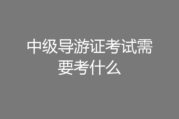 中级导游证考试需要考什么