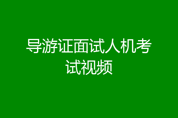 导游证面试人机考试视频