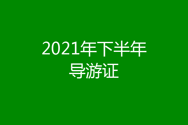 2021年下半年导游证
