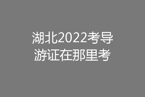 湖北2022考导游证在那里考