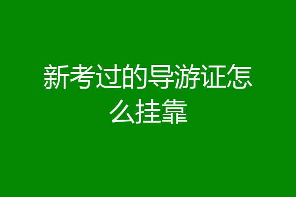 新考过的导游证怎么挂靠