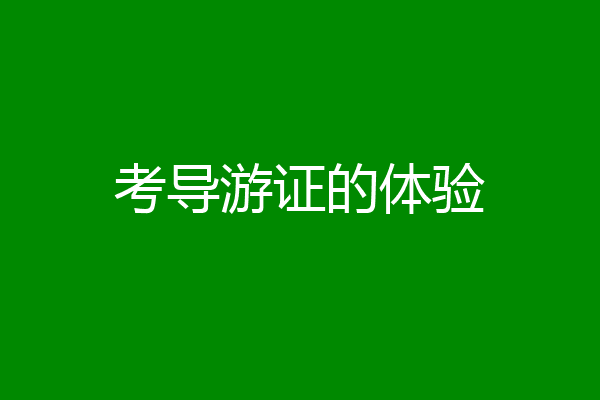 考导游证的体验