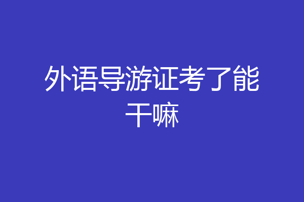 外语导游证考了能干嘛