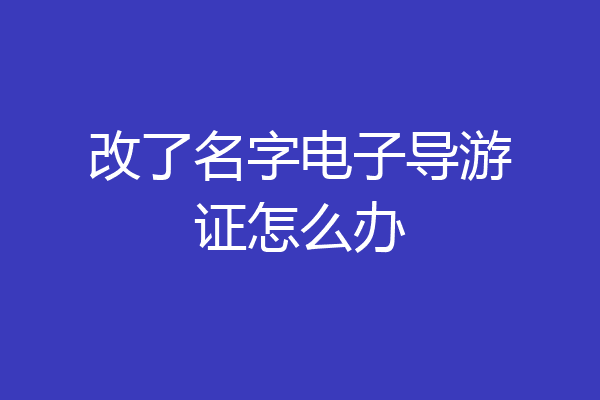 改了名字电子导游证怎么办
