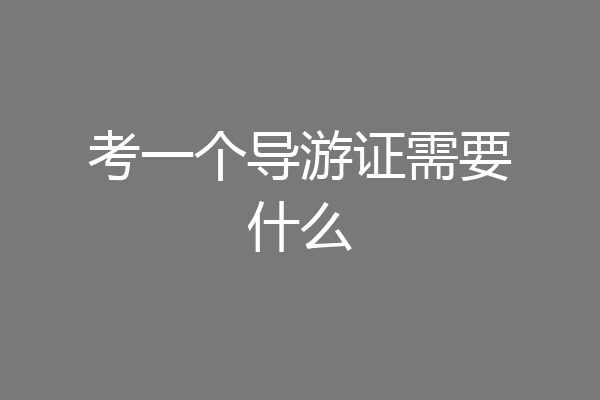 考一个导游证需要什么