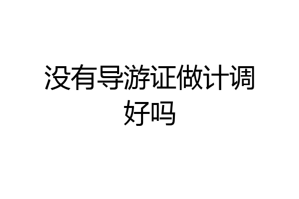 没有导游证做计调好吗