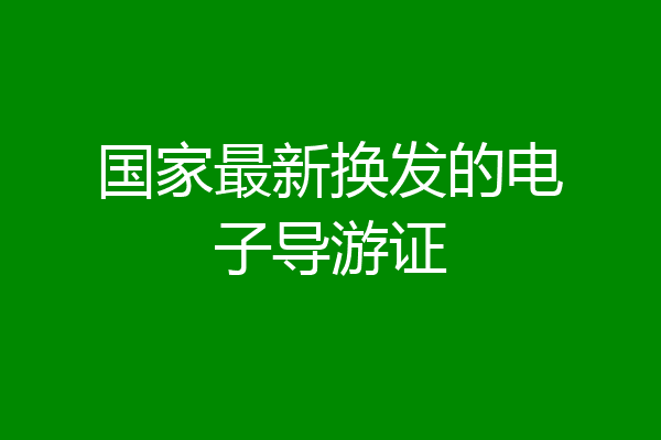 国家最新换发的电子导游证