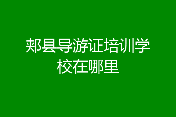 郏县导游证培训学校在哪里