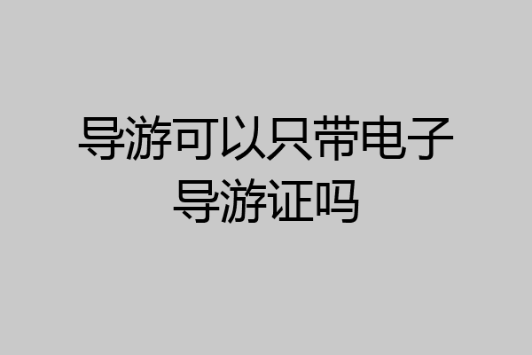 导游可以只带电子导游证吗
