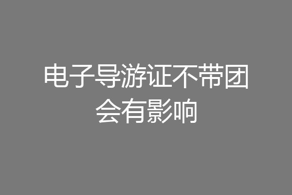 电子导游证不带团会有影响