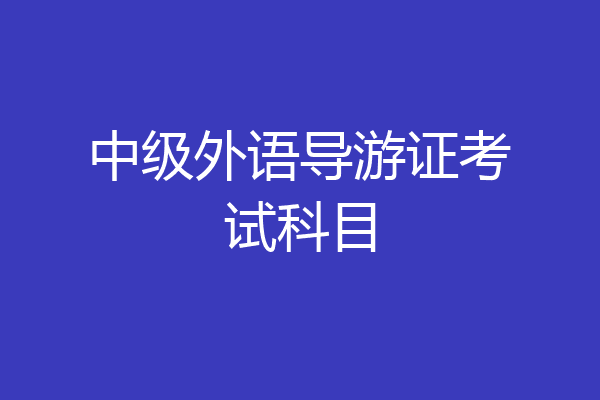 中级外语导游证考试科目