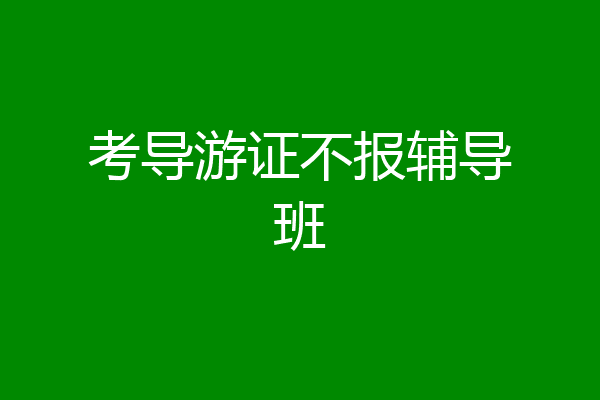 考导游证不报辅导班