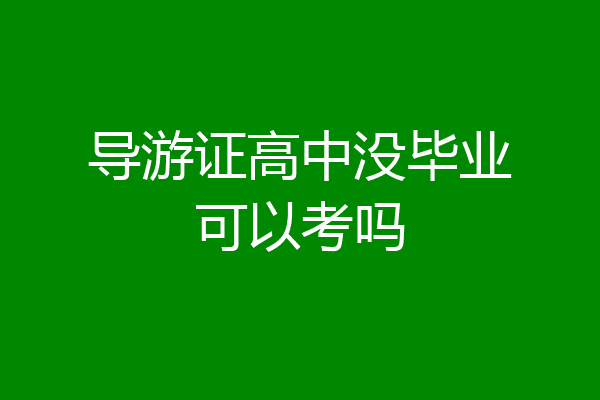 导游证高中没毕业可以考吗