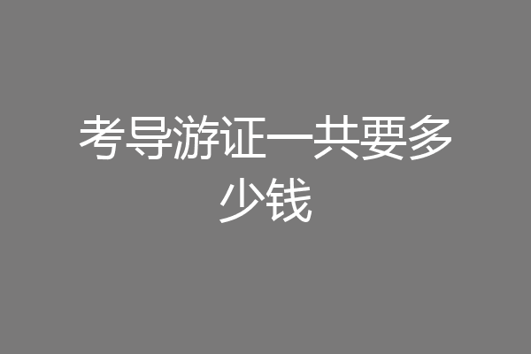 考导游证一共要多少钱
