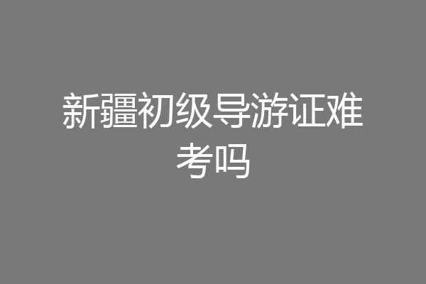 新疆初级导游证难考吗